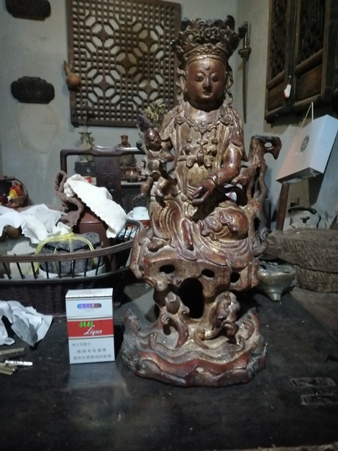 古玩銅器送子觀音拍賣，當前價格3600元