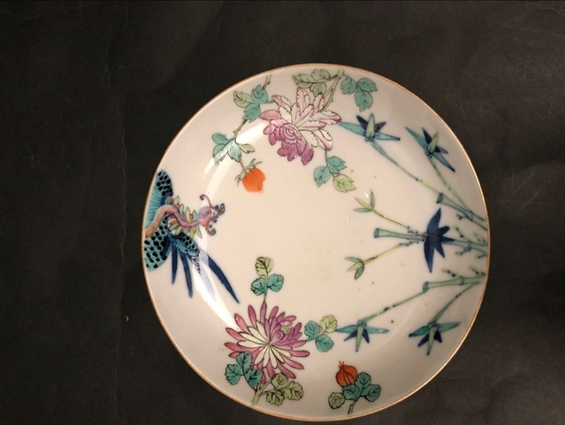 古玩陶瓷斗彩鳳凰紋盤拍賣，當(dāng)前價格9600元