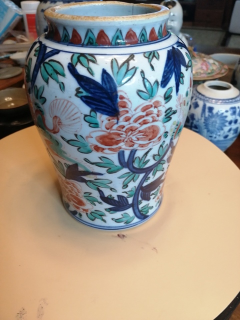 古玩陶瓷五彩罐拍賣，當(dāng)前價(jià)格12300元