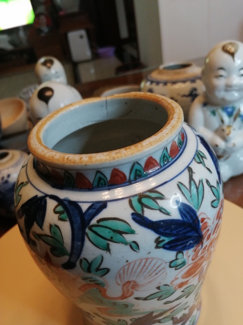 古玩陶瓷五彩罐拍賣，當(dāng)前價(jià)格12300元