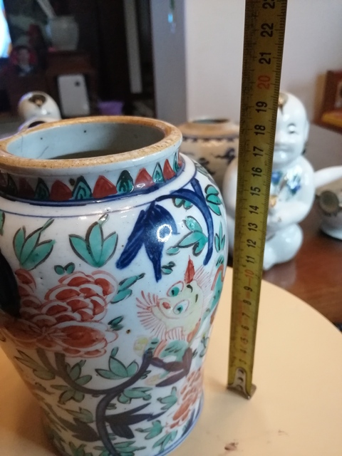 古玩陶瓷五彩罐拍賣，當(dāng)前價(jià)格12300元