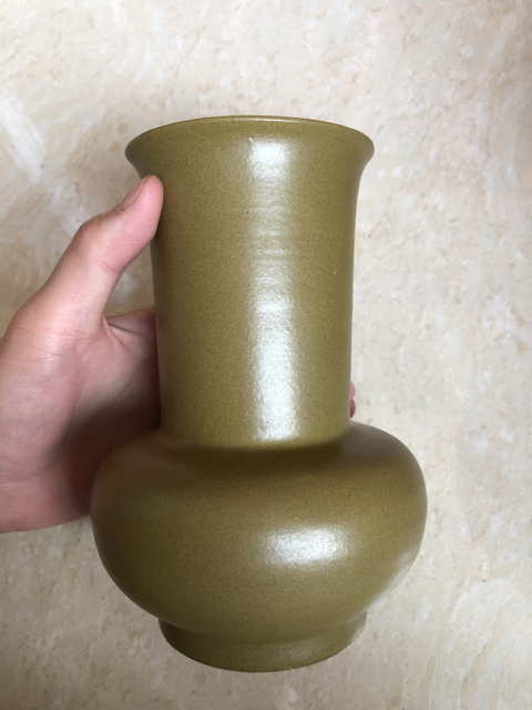 古玩陶瓷茶葉末釉花觚拍賣，當前價格7300元