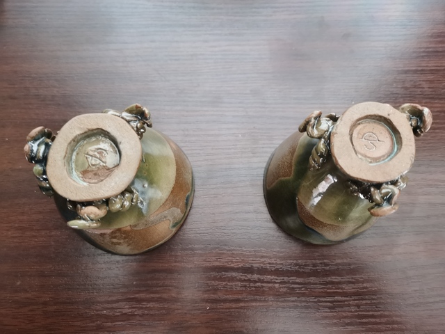 古玩陶瓷綠釉杯一對拍賣，當前價格5400元