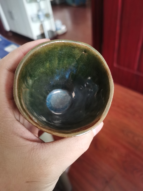 古玩陶瓷綠釉杯一對拍賣，當前價格5400元