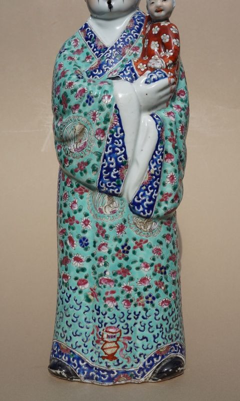 古玩陶瓷粉彩三星送子瓷塑擺件拍賣，當前價格11800元