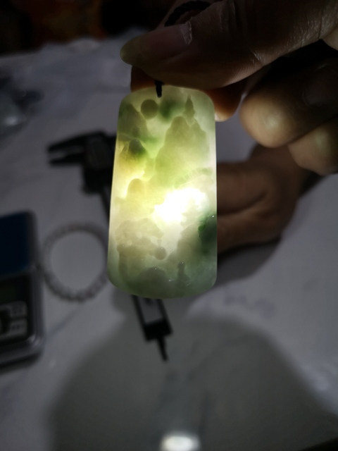 古玩玉器第九圖起三件一起，山水牌子拍賣，當前價格450元