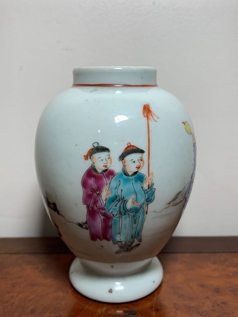 古玩陶瓷廣彩滿大人物故事紋蓋罐拍賣(mài)，當(dāng)前價(jià)格13800元