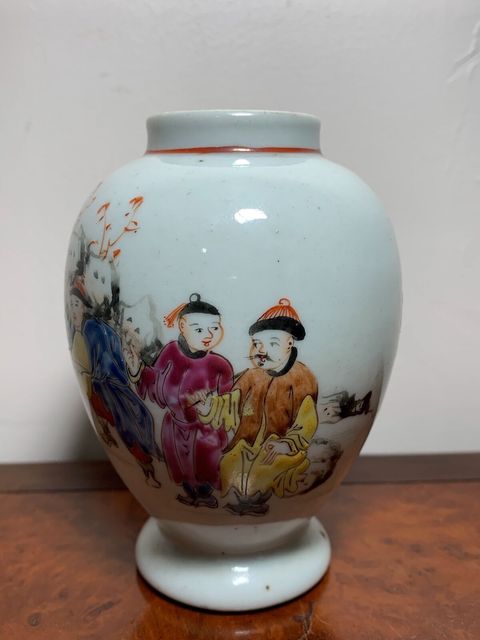 古玩陶瓷廣彩滿大人物故事紋蓋罐拍賣(mài)，當(dāng)前價(jià)格13800元