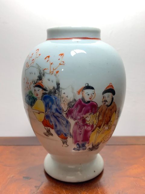 古玩陶瓷廣彩滿大人物故事紋蓋罐拍賣(mài)，當(dāng)前價(jià)格13800元