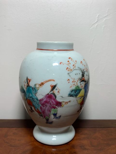 古玩陶瓷廣彩滿大人物故事紋蓋罐拍賣(mài)，當(dāng)前價(jià)格13800元