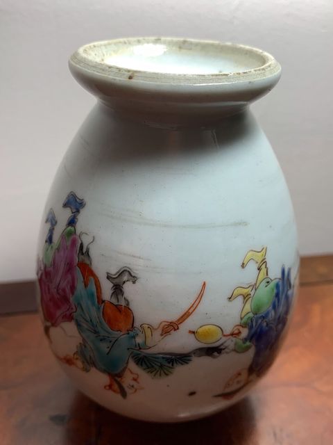 古玩陶瓷廣彩滿大人物故事紋蓋罐拍賣(mài)，當(dāng)前價(jià)格13800元