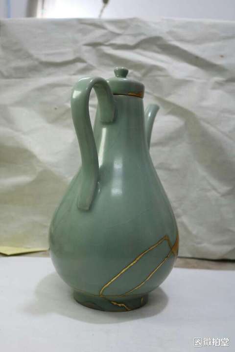 古玩陶瓷龍泉釉壺拍賣，當前價格3300元