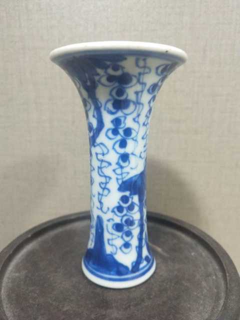 古玩陶瓷青花花觚拍賣(mài)，當(dāng)前價(jià)格4800元