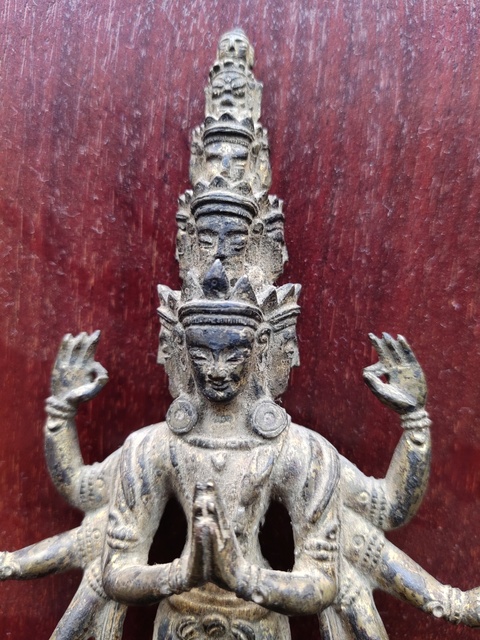 古玩雜項銅鎏金十一面觀音像拍賣，當前價格7000元