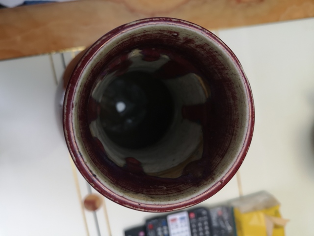 古玩陶瓷清代中期鈞紅釉弦紋瓶拍賣，當前價格9800元