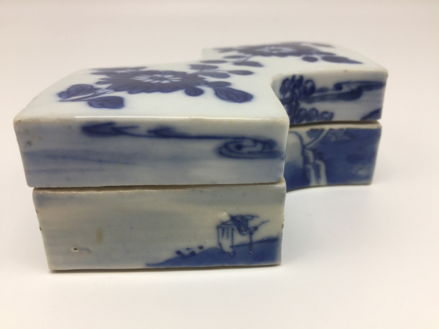 古玩陶瓷清光緒青花山水紋方勝形印盒拍賣，當(dāng)前價格6000元