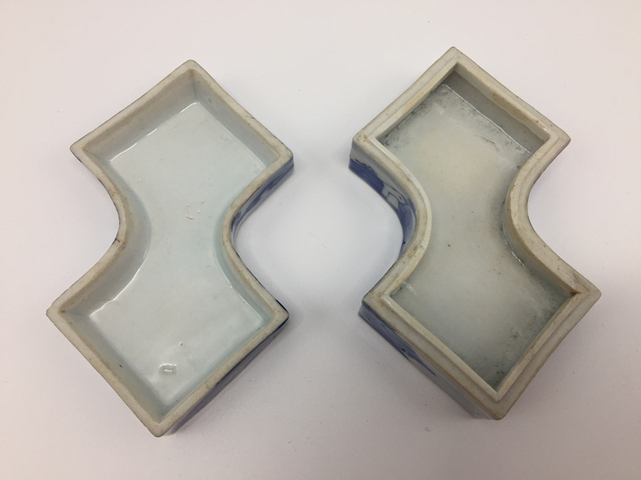 古玩陶瓷清光緒青花山水紋方勝形印盒拍賣，當(dāng)前價格6000元