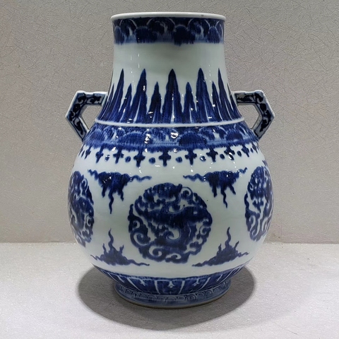 古玩陶瓷青花夔龍紋吉耳尊拍賣，當前價格7000元