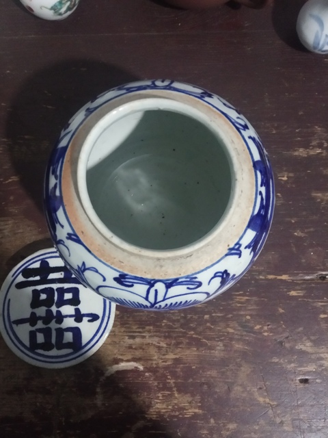 古玩陶瓷清代青花喜字蓋罐拍賣,當前價格999元
