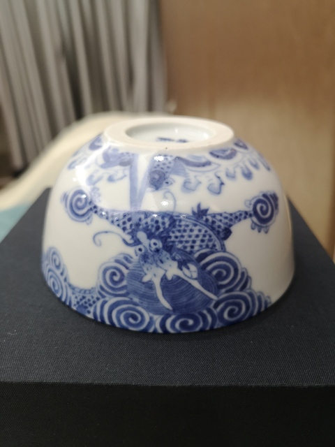 古玩陶瓷光緒魚化龍青花碗拍賣，當前價格4988元