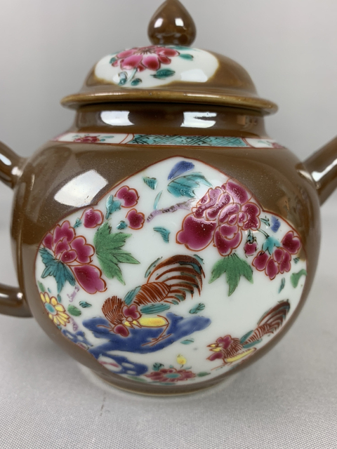 古玩陶瓷雍正醬釉粉彩富貴加官圖執(zhí)壺拍賣，當(dāng)前價(jià)格10000元