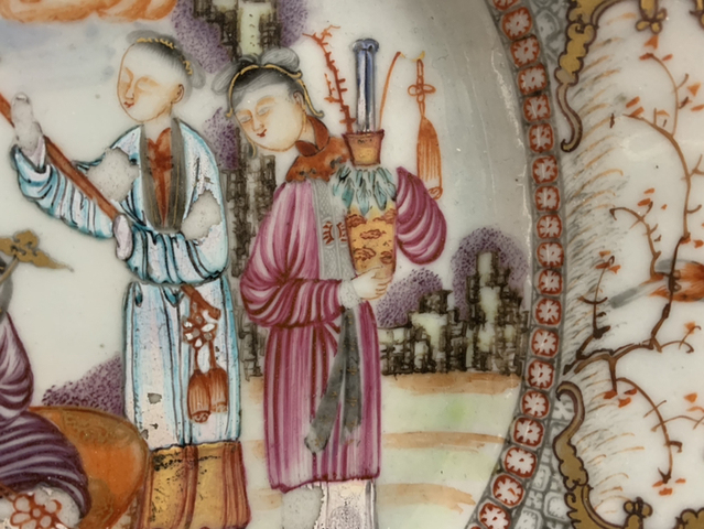 古玩陶瓷乾隆廣彩花鳥人物紋長方盤拍賣，當前價格10000元