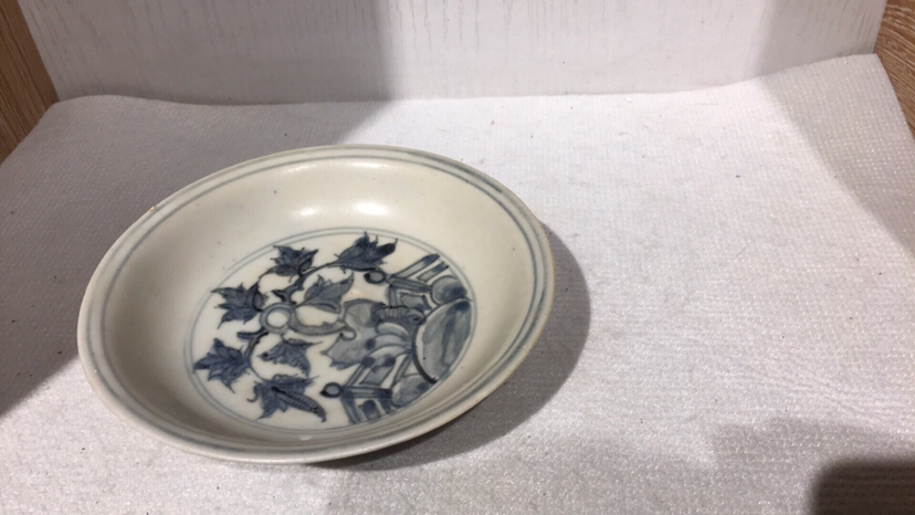 古玩陶瓷青花花卉紋盤拍賣，當前價格7000元