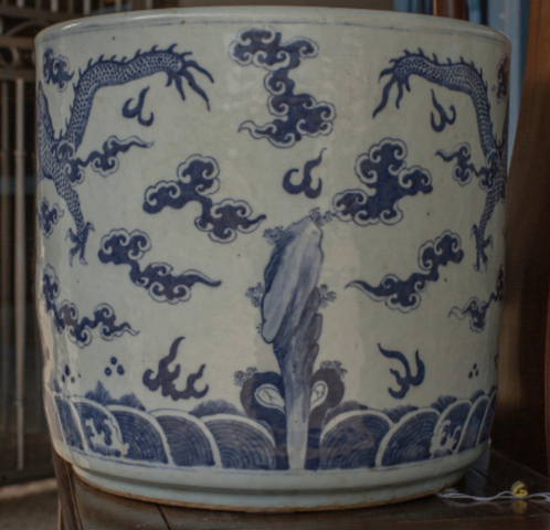 古玩陶瓷龍紋福山壽海青花香爐拍賣，當前價格13000元