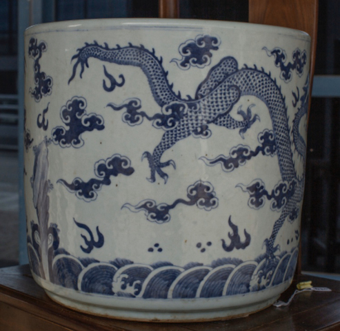 古玩陶瓷龍紋福山壽海青花香爐拍賣，當前價格13000元