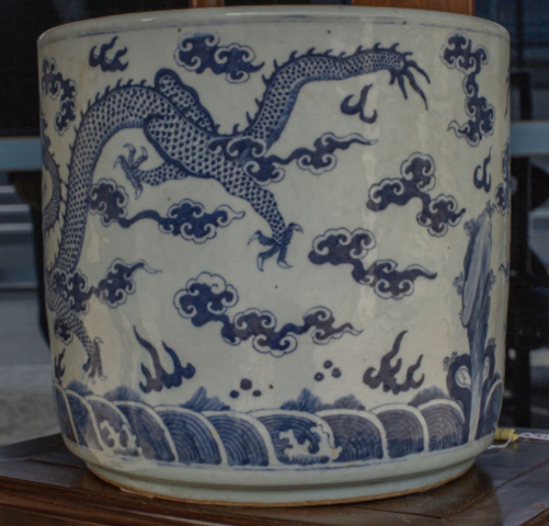 古玩陶瓷龍紋福山壽海青花香爐拍賣，當前價格13000元