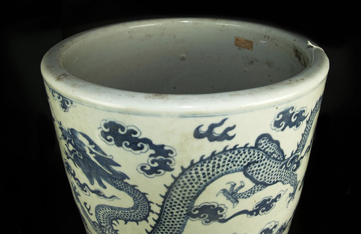 古玩陶瓷龍紋福山壽海青花香爐拍賣，當前價格13000元