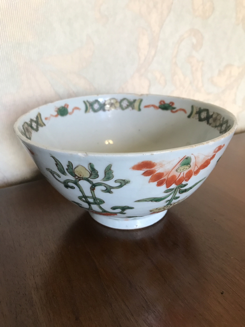 古玩陶瓷五彩花卉紋碗拍賣，當(dāng)前價(jià)格2000元