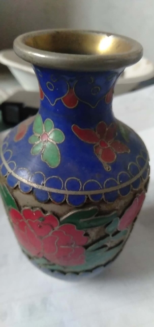 古玩雜項(xiàng)景泰藍(lán)銅瓶拍賣，當(dāng)前價(jià)格2000元