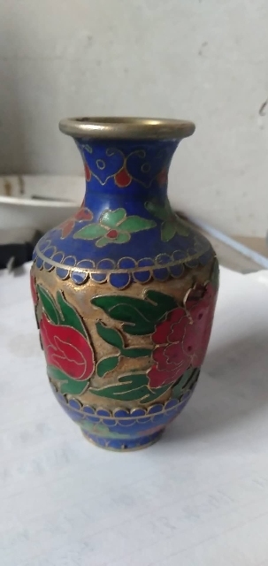 古玩雜項(xiàng)景泰藍(lán)銅瓶拍賣，當(dāng)前價(jià)格2000元