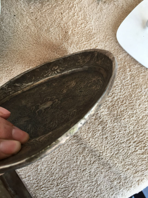 古玩雜項龍紋銀盤拍賣，當前價格5000元