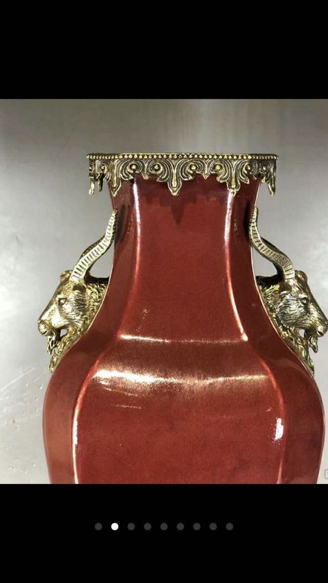 古玩陶瓷鈞紅釉四方倭角瓶拍賣，當前價格5000元