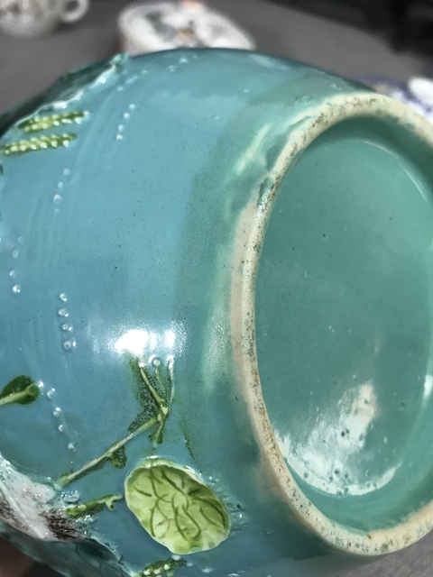 古玩陶瓷粉彩淺浮雕一路連科紋蓋罐拍賣，當(dāng)前價格4000元