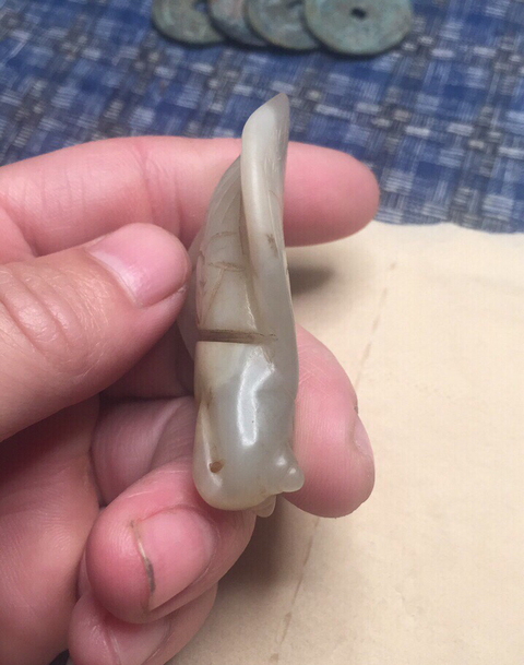 古玩玉器佩蟬拍賣，當前價格6000元