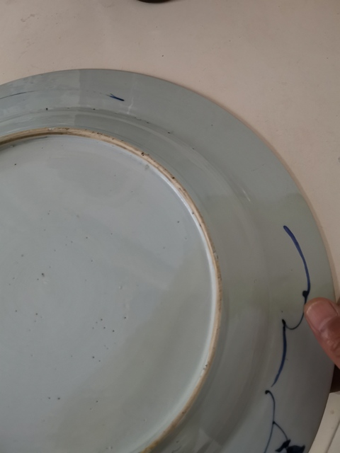 古玩陶瓷清雍正青花清供花卉魚藻紋折沿大盤拍賣，當前價格8800元