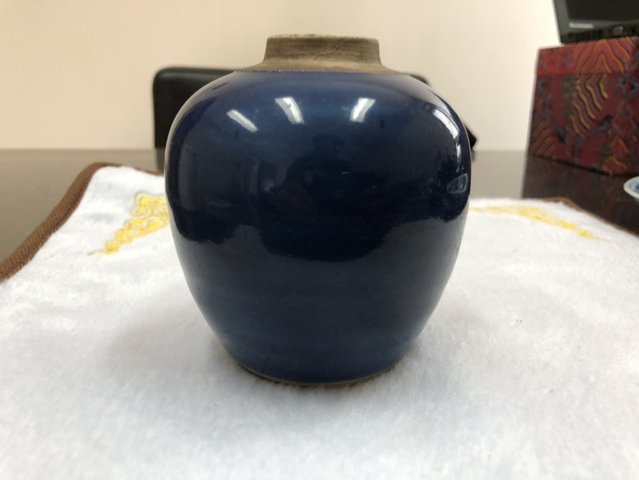 古玩陶瓷霽藍釉罐拍賣，當前價格8000元