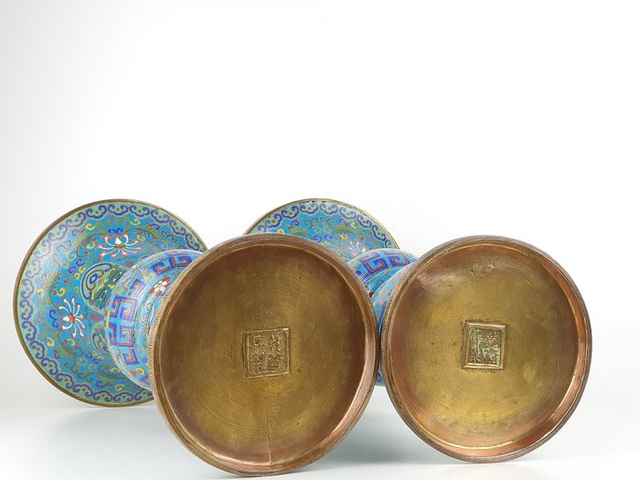 古玩雜項(xiàng)景泰藍(lán)花觚拍賣，當(dāng)前價(jià)格7650元