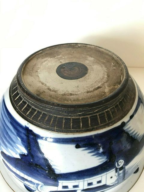 古玩陶瓷青花鐵銹紅工藝山水廳閣紋香爐拍賣，當前價格8000元