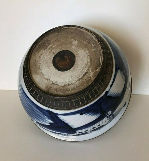 古玩陶瓷青花鐵銹紅工藝山水廳閣紋香爐拍賣，當前價格8000元