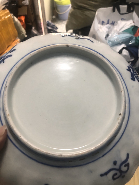 古玩陶瓷青花加彩盤拍賣，當(dāng)前價(jià)格55元