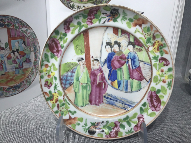 古玩陶瓷清晚期?細路?精品人物故事賞盤拍賣,當前價格1500元
