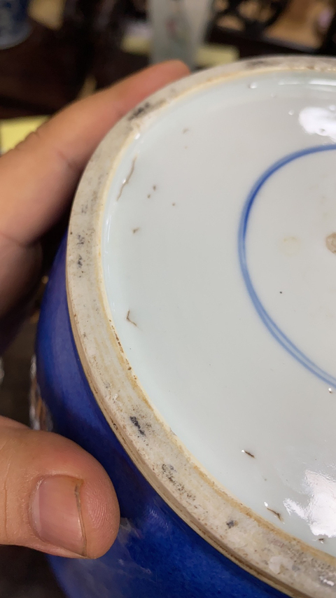 古玩陶瓷清康熙灑藍釉棒槌瓶拍賣，當前價格8250元