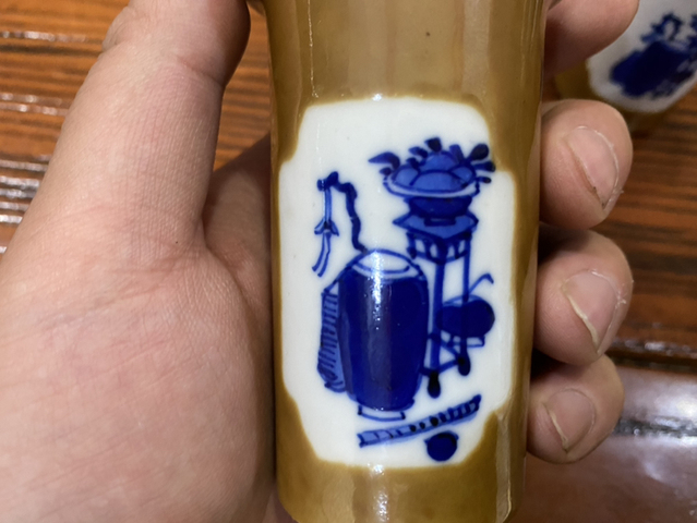 古玩陶瓷花觚一對拍賣，當前價格7880元