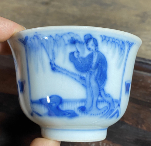 古玩陶瓷青花杯拍賣，當前價格7650元