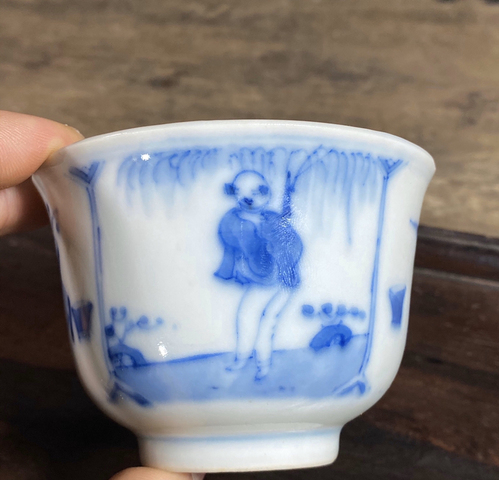 古玩陶瓷青花杯拍賣，當前價格7650元