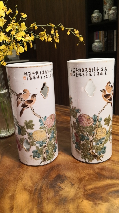 古玩陶瓷淺絳彩帽筒拍賣，當(dāng)前價(jià)格2590元